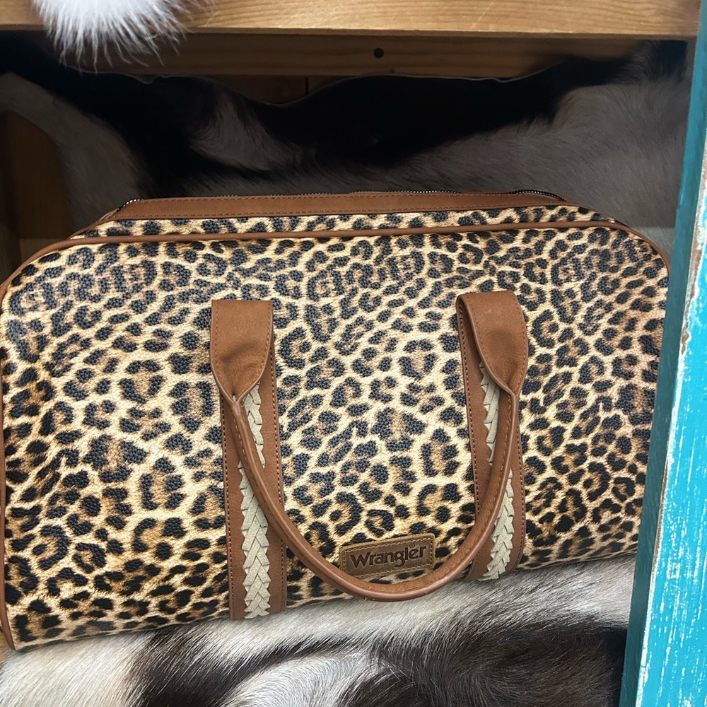 Wrangler Brown Leopard Print Travel Bag